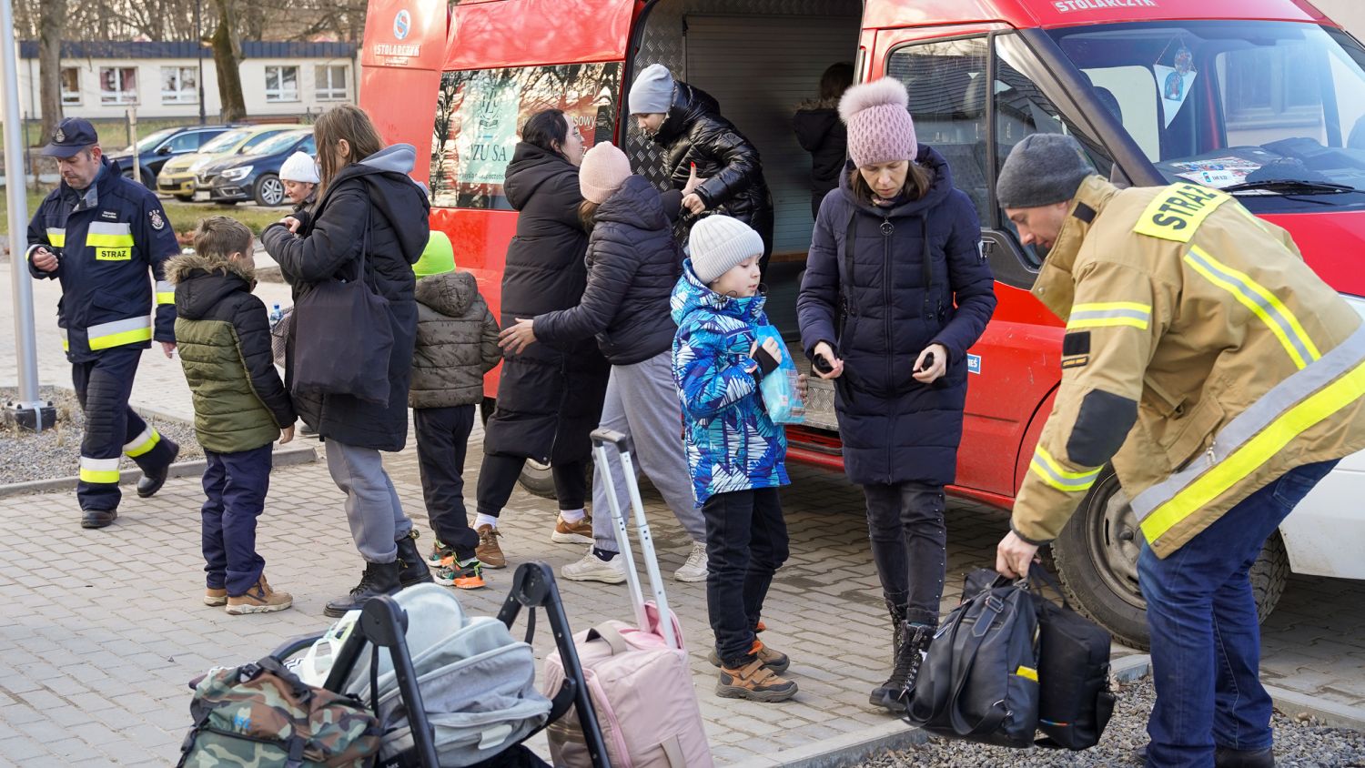 Caritas hilft bei dem Grenzübergang Dołhobyczów in Polen