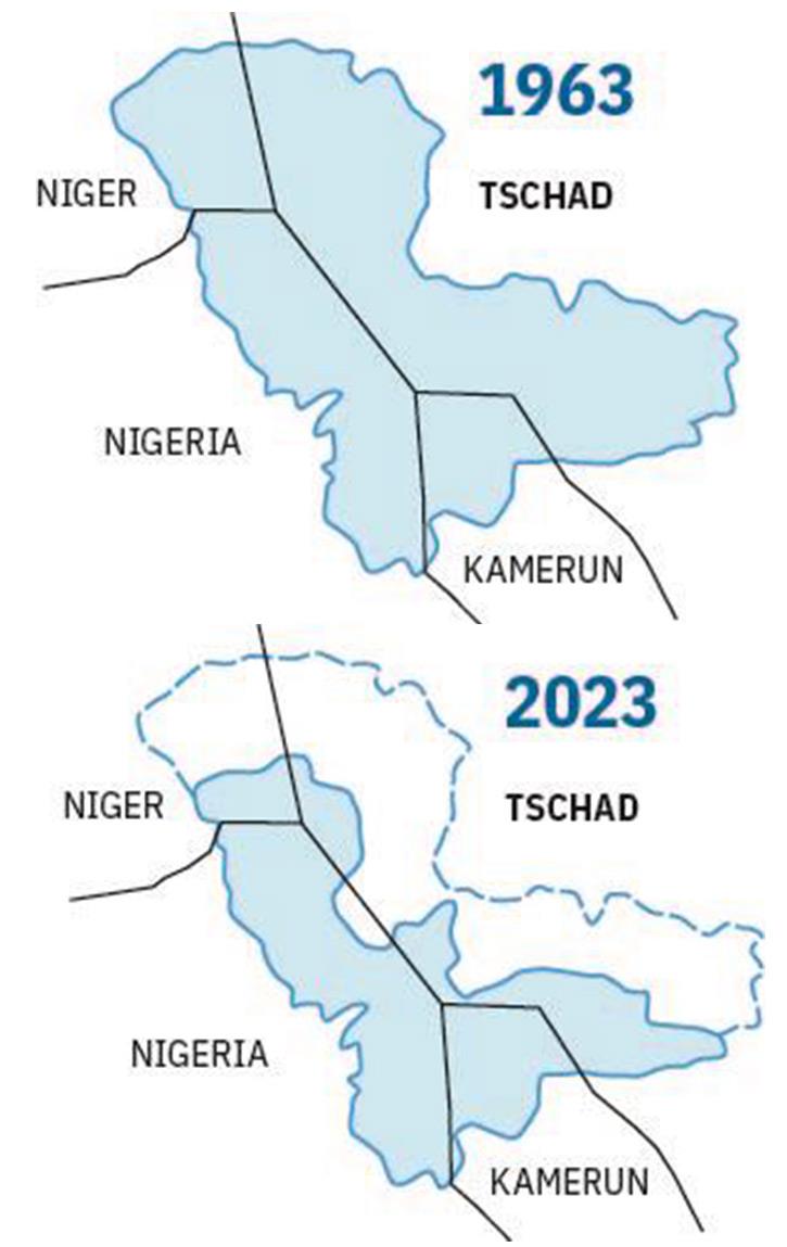 Die Seefl�che des Tschadsees schrumpft seit Jahrzehnten. 